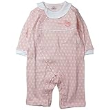 《H29年春物》(日本製) Pample Mousse(パンプルムース) 水玉接結木馬刺繡襟付きカバーオール 70cm /PK NO.DP-71506