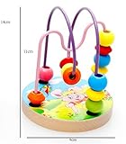 joyeeeマルチカラー木製ビーズローラーコースター# 2 – フォレスト動物パターン – コンパクトサイズ早期教育ビーズ迷路Toys for Your Kids – 完璧なクリスマスギフトアイデア