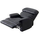 タンスのゲン リクライニングチェア Bordeaux ボルドー フットレスト付き ロッキング ボルドー ソフトレザー ブラック 16010001 BK