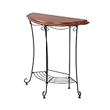 JKプラン Rosetta ロートアイアンシリーズ レトロ調 姫系コンソールテーブル 幅75 ブラック IRI-0031-BK