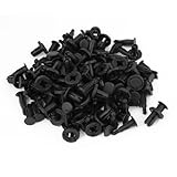 100個オートカーのドアフェンダー9ミリメートルホールプッシュプラスチックリベットファスナーブラック