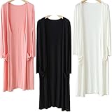 (ティアナ23) Tianna23 マタニティ 薄手 ポケット付 ロング カーディガン エアコン対策 ホワイト フリーサイズ