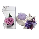 世都華 プリザーブドフラワー キャンドルギフトセット 紫色 parab