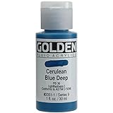 Golden Fluid Acrylic Paint, 1-Ounce, Cerulean Blue Deep [並行輸入品]