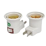 E27ベース電球ランプソケットホルダーアダプター2個に220Vの米国のプラグイン