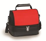 Picnic Plus Psm-238Br Columbus Lunch Tote- Black-Red