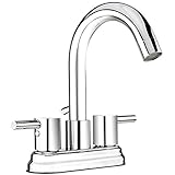 Belanger DEL74CCP Bathroom Sink Faucet with 2-Handles and 4 Centerset, Polished Chrome by Keeney Man