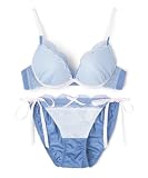 [ノーザリー] インナーセット シアードットチュール ブラジャー＆ショーツセット レディース ブルー D65