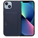 LOOF SKIN SLIM-SLOT レザー カード収納 スマホケース for iPhone 14 用 ケース カバー 背面 ストラップホール カードポケット シンプル 耐衝撃 薄型 軽量 leather [ネイビー]