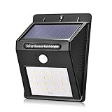 led 人感センサー ソーラーライト 16 led light リチウムイオン電池 壁掛け式 防犯＆防水屋外照明黒い ポーチ ガーデン [並行輸入品]