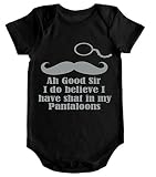 VRW AH GOOD SIR I DO BELIEVE I HAVE SHAT IN MY PANTALOONSユニセックスOnesie Creeperロンパースボディスーツ カラー: ブラック