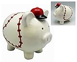 レッドキャップとステッチBaseball Playerセラミック貯金箱