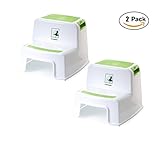 子供トイレ踏み台 - 洗面台 トイレ滑り止め踏み台(ステップ/脚立)子供家具 チャイルド(2枚 ピンク) (2枚 グリーン)