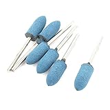 uxcell 　研削マウントポイント ツール　砥石　ゴム砥石　 シャンク 研磨　8mm x 3mm　ゴム　メタル制　ブルー　6本入り