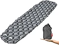 FIELDOOR ウルトラライト エアーマット 【グレー】 196×56×6cm 撥水加工 TPUコーティング コンパクト 軽量 登山 キャンプ ツーリング
