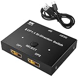 Lifepower DisplayPort切替器 双方向 DPセレクター 1入力2出力/2入力1出力 8K対応 60Hz 小型 簡単操作 Displayport1.4 DP信号切替器 プロジェクター等に
