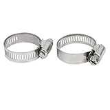 uxcell ホースバンド ホースクランプ 21-38mmクランプ ケーブルパイプ継手 ウォームギア 2個入り