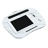 MULSH ラップトップ 膝上テーブル タブレットパソコン ベッド 机pcテーブル クッション ベッド 机 電話ホルダー付き 大理石の粒 幅