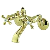 Kingston Brass CC2662 Vintage Wall Mount Tub Faucet with Riser Adaptor, 62-Inch, Polished Brass [並行輸