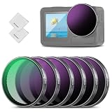 NEEWER NDフィルターセット 6枚入り コンパチブル Osmo Action 5 Pro/4/3 減光フィルター ND8+ND16+ND32+ND64+ND256+CPL 偏光 アクションカメラレンズアクセサリー マルチコートHD光学ガラス+クリーニングクロス付き 円偏光 POV撮影用