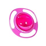 Genericクリエイティブ赤ちゃんFeedingボウルおもちゃ360回転面白いUFOギフトNon Spillユニバーサルジャイロボウルディッシュピンク