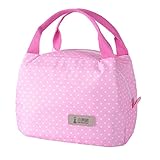 新しく作られたかわいいバッグランチトートバッグファッションシンプル保冷弁当バッグ（ピンク）
