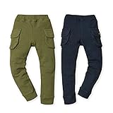 ベビー服 男の子 ロング カーゴ パンツ Moujonjon ムージョンジョン ボトム 9分丈 ミニ裏毛 ストレッチ ウエストゴム 男児 ベビー (2.ブラック/90cm)