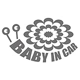 imoninn BABY in car ステッカー　【シンプル版】　No.27　デンデンムシさん　（シルバーメタリック）