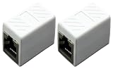 【Amazon限定】LANケーブル用中継コネクタ コンパクト ギガビット RJ45 延長 Cat7 Cat6 Cat5eコネクタ プラグ 8P8C メス-メス (2個, ホワイト)