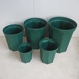 ＩＴＡＮＳＥ スリット鉢 4~8号ロング (5種) 各1個セット (計5個)【用途で選べる鉢・用品】形状 丸型 色 モスグリーン 素材 ポリプロピレン 鉢底から側面まで大きなスリット (切れ込み) が入っており 植物が用土の中でバランスよく育ちます