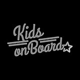 ネオン風 kids on board カッティングステッカー シルバー 銀