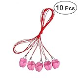 OUNONA 歯ケース　乳歯ケース　赤ちゃん　記念　プラスチック　ロープ付き　乳歯入れ　プレゼント　お出産祝い　保存ボックス　子供の成長の証　幸せな思い出　10個（ピンク）