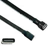 ezgbofg フラット USB C 充電ケーブル タイプ C オス - メス 18W 充電延長ケーブル 480mbps 高速伝送アダプター (0.05m、ストレートヘッド)