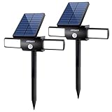 URPOWER 24LED Solar Lights with Dual HeadUSB Charging Waterproof Outdoor Landscape Security Light [並