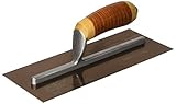 Kraft Tool PLE454L Elite Series Five Star Golden Stainless Steel Plaster Trowel with Leather Handle 