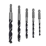 AngelaKerry 木工・樹脂兼用 六角軸ドリル 5本組 [並行輸入品]