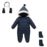 3ピースベビー女の子男の子スノーウェアロンパース冬暖かいジャンプスーツロンパース