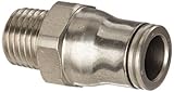 Legris 3675 60 14 Nickel-Plated Brass Push-to-Connect Fitting, Inline Connector, 3/8 Tube OD x 1/4 N