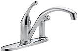 Delta 340-DST Collins Single Handle Kitchen Faucet with Integral Spray, Chrome [並行輸入品]