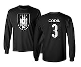 TCAMPウルグアイ2018 National Soccer # 3 Diego Godin世界選手権メンズ長袖Tシャツ Youth X-Large ブラック