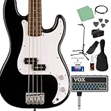 Squier by Fender SONIC PRECISION BASS Black ベース初心者12点セット 【ヘッドホンアンプ付】 プレシジョンベース プレベ ローレル指板 スクワイヤー/スクワイア