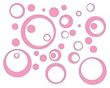 Wall Decor Plus More WDPM180 Wall Vinyl Sticker Decal Circles and Rings, Soft Pink, 25-Piece