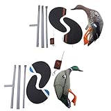 F Fityle 2pcs　ダック置物　電動式　回転アヒル　狩猟囮　リモコン付き　　