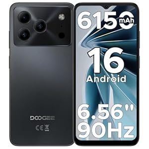 DOOGEE Note56 Android 16 SIMフリースマートフォン 6.56インチ 90Hz IPS大画面 6150mAh大容量バッテリー 24GB+64GB