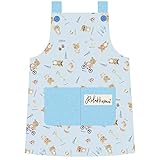 エプロン リラックマ サロンジェ 40845-22 RILAKKUMA 総柄H型背釦 サックス 子供用 150cm