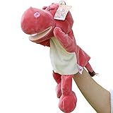 Remeehi ハンドパペット　口動ける　動物 手 人形 アニマル ハンド パペット 幼児 情操 教育 親子 おもちゃ 知育 人形劇 小道具　物語　ピンクカバー