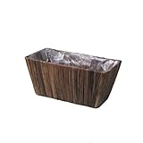 定番バスケット　ロータスステムカゴ　3.5寸連鉢角タイプ　鉢カバー　ブラウン　3-1036　Lotus stem