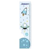 Personalized outer-space Growth Chart for Boys寝室