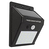 Noloo 20LEDボディセンサーライト ソーラー充電 ガーデンライト 壁ライト照明 街灯 屋外 防水 軽量