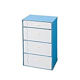 クラフトハンガーラック＆チェスト ブルー Ｃ／４段チェスト